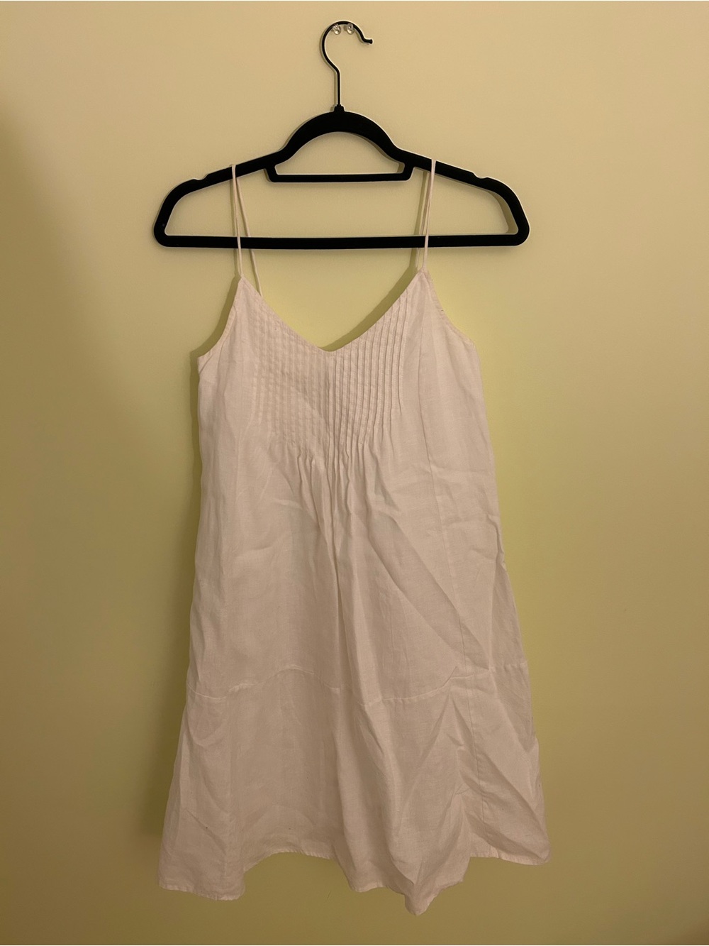 Boden White Cotton Pintuck Slip Dress